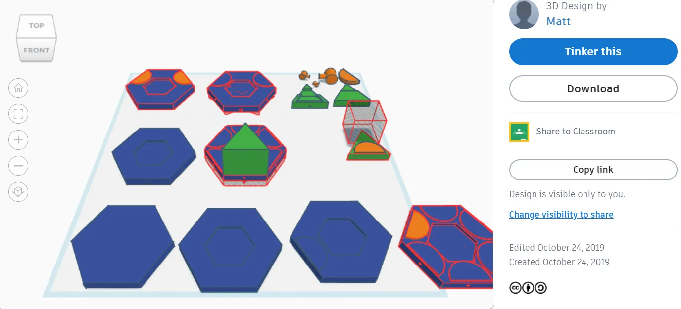 3-d modelled hexagon board game